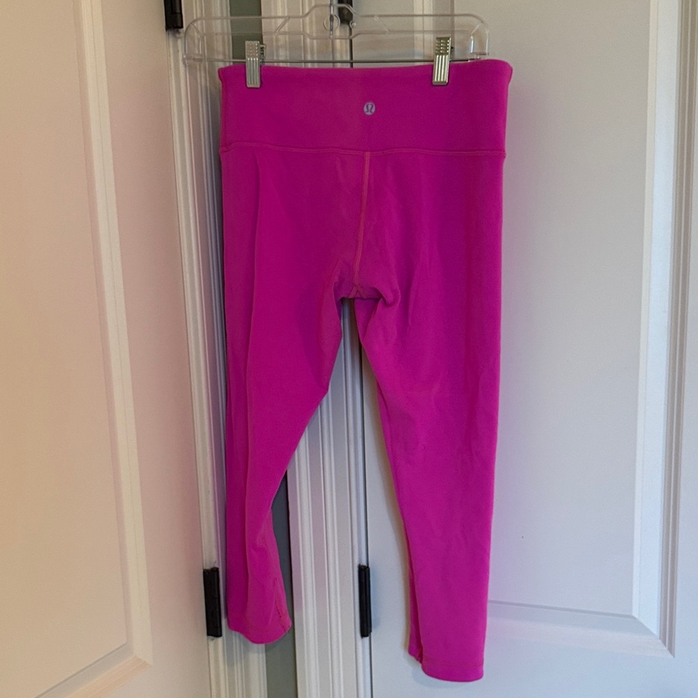 lululemon athletica Black Leggings with Pink Trim